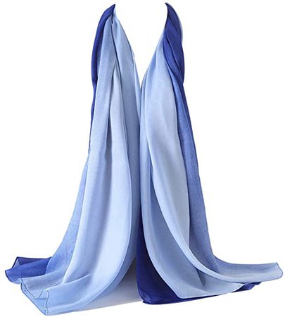 Bellonesc Silk Scarf 100% silk Long Lightweight Sunscreen Shawls for Women (blue-light blue) at Amazon Women’s Clothing store