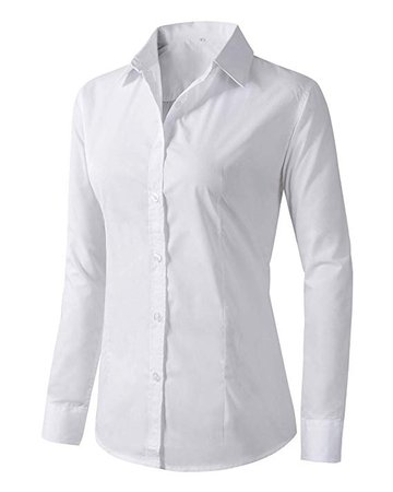 Women's Formal Work Wear White Simple Shirts at Amazon Women’s Clothing store