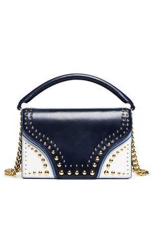 Navy Soiree Top Handle Bag by Diane von Furstenberg Handbags for $80 | Rent the Runway