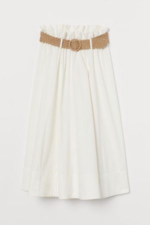 Belted Skirt - White - Ladies | H&M US