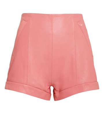 The Coventry Pink Leather Shorts
