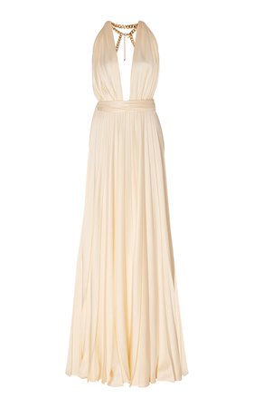Embellished Gathered Cady Gown by Oscar de la Renta | Moda Operandi