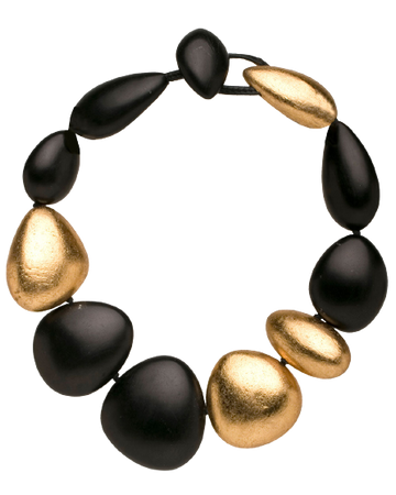 Monies Ebony and Gold Foil Necklace