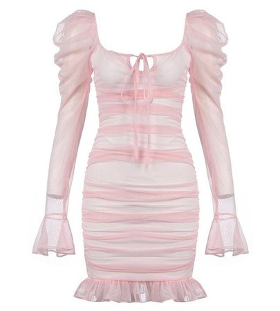 Sadie Light Pink Sheer Mini Dress
