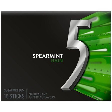 Wrigley's 5 Spearmint Rain Sugarfree Gum - 18ct : Target