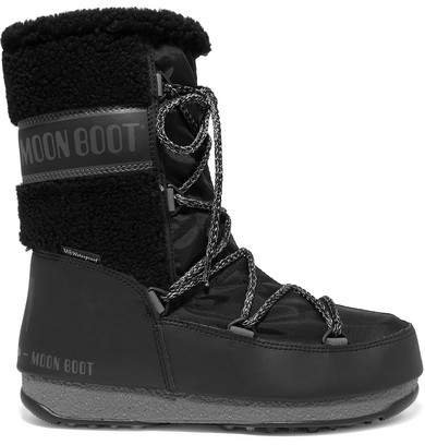 Shell, Rubber And Wool Snow Boots - Black