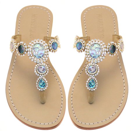 sandals teal shells - Google Search