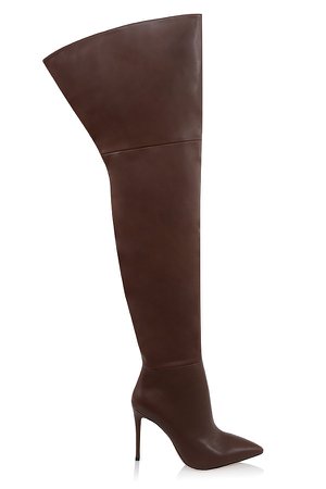 Shoes : 'Lomax' Chocolate Real Leather Thigh Boots