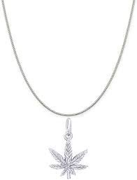 silver weed necklace