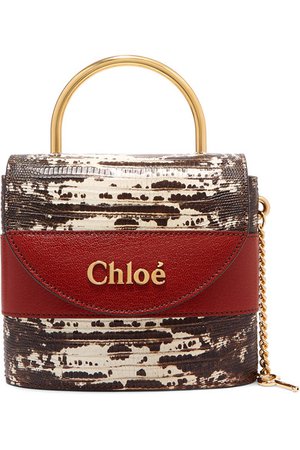 Chloé | Aby Lock small lizard-effect leather tote | NET-A-PORTER.COM