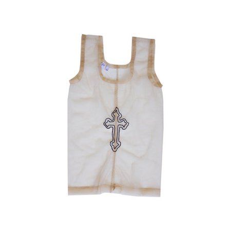 giami ryder white and beige cross design tank top