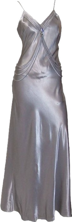 vintage silver evening gown