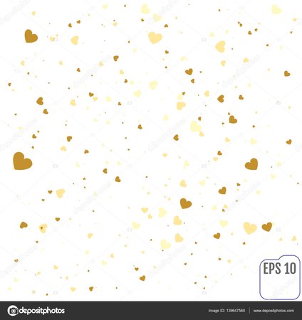 Vector Gold confetti background with hearts — Stock Vector © Roussanov #139647560