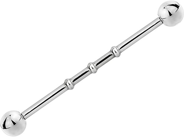 Amazon.com: Forbidden Body Jewelry 14G Surgical Steel 1 1/4 Inch (32mm) Notched Industrial Piercing Spiked Barbell: Jewelry