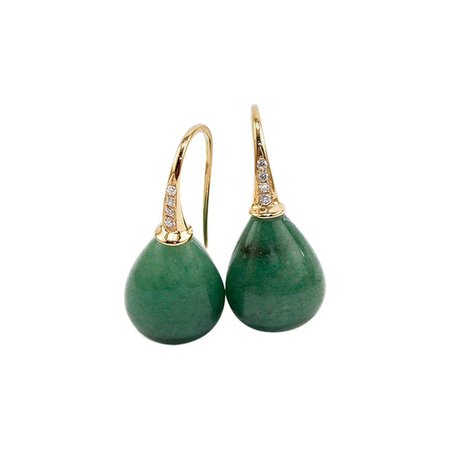 Amazonite 18 Karat Gold Earrings