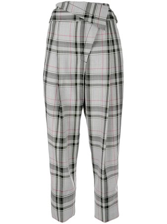 3.1 Phillip Lim Checked Asymmetric Tapered Trousers - Farfetch