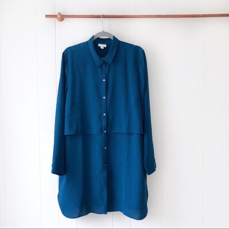 J. Jill • Blue Layered Button Down Tunic Dress $15.00