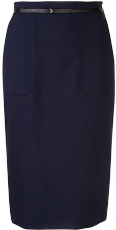 Casey belted pencil skirt