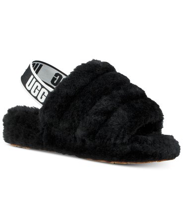 UGG® Mommy & Me Fluff Yeah Slides & Reviews - Slippers - Shoes - Macy's black