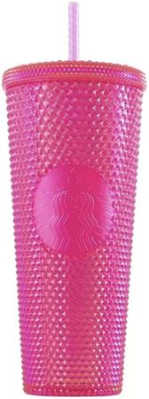 Amazon.com | Starbucks 2019 Holiday Studded Tumbler Neon Pink,24 fluid ounce: Tumblers & Water Glasses