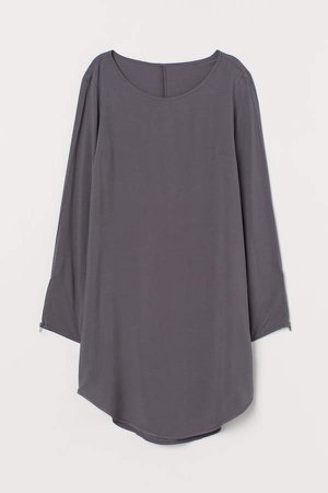 Short Viscose Dress - Gray