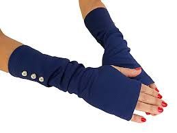 navy fingerless gloves