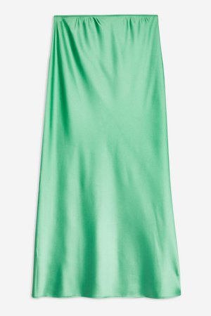 TALL Satin Bias Skirt | Topshop green