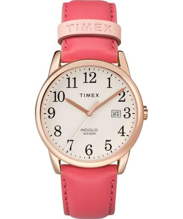 Timex Easy Reader Color Pop 38mm Leather Strap Watch