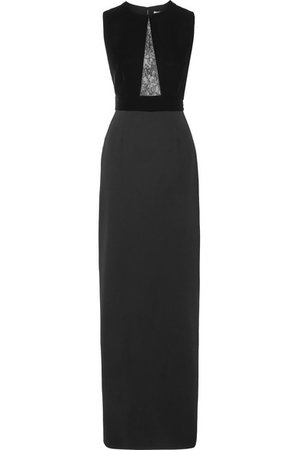Givenchy | Lace-paneled velvet and crepe gown | NET-A-PORTER.COM