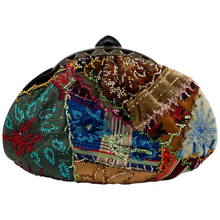 Judith Leiber Collectible Couture Bag Two Sided Beaded Pattern Made In Italy For Sale at 1stDibs