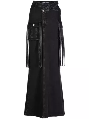 ANDREĀDAMO black drill denim maxi skirt | Browns