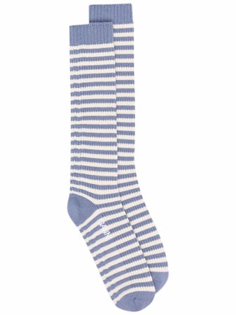 GANNI striped rib-knit socks - FARFETCH