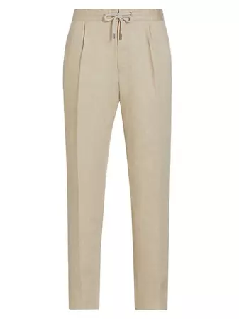 Brett Johnson Single Pleat Linen Pants | Saks Fifth Avenue