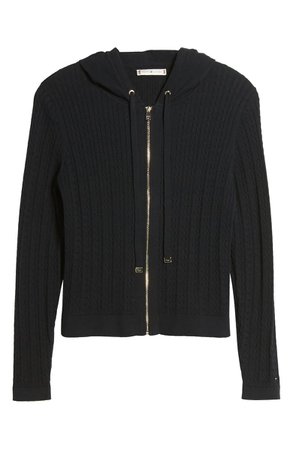 Tommy Hilfiger Hooded Cable Knit Cotton Sweater | Nordstrom