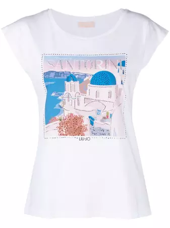 LIU JO graphic-print Cotton T-shirt - Farfetch