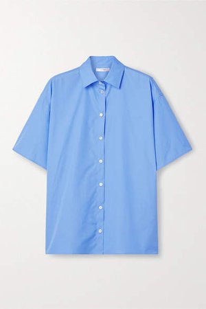 Sissa Oversized Cotton-poplin Shirt - Light blue