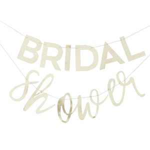 Metallic Gold Bridal Shower Letter Banners 6.5ft | The Party Darling