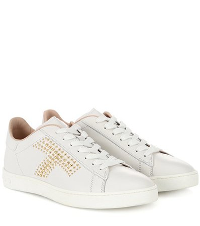 Studded leather sneakers
