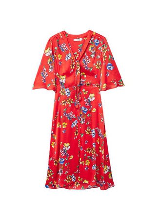 MANGO Bow floral dress