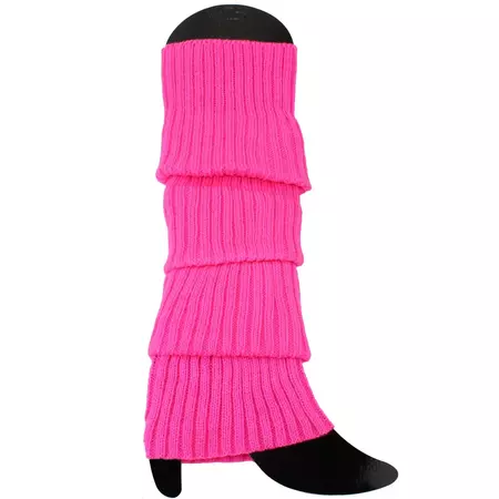 Neon Pink Knitted Leg Warmers | 80's Retro | Themed Party Supplies - Discount Party Supplies