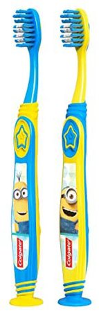 Amazon.com: Colgate Kids Toothbrush with Extra Soft Bristles and Suction Cup Holder, Minions - 4 Count: Beauty