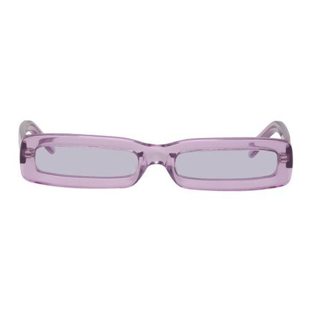George Keburia Purple Rectangular Sunglasses