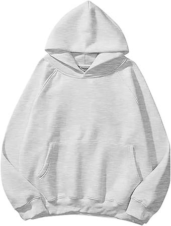 Men Hoodie No String Pullover Fleece Hoodies for Men Casual Hoodies with Kangaroo Pocket Winter Plush Cotton Blend Sports Hooded For Men Fleece Oversize Tops HH-L Gray at Amazon Men’s Clothing store