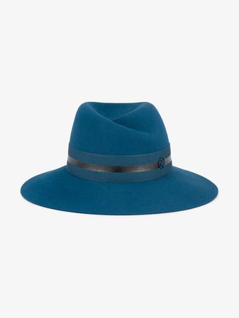 Maison Michel blue Virginie rabbit felt fedora hat | Hats | Browns