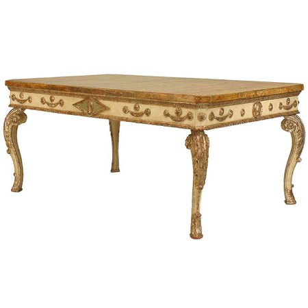 Italian Rococo Style 18th Century Faux Marble Center Table For Sale at 1stDibs
