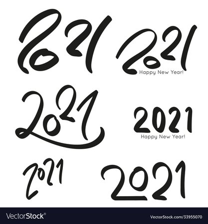 Black number 2021 happy new year Royalty Free Vector Image
