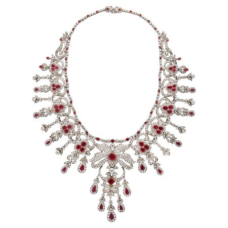 Belle Epoque Ruby and Diamond Necklace