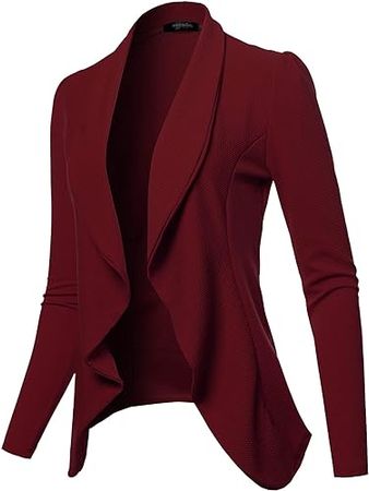 SSOULM Women's Long Sleeve Classic Draped Open Front Lightweight Blazer with Plus Size at Amazon Women’s Clothing store