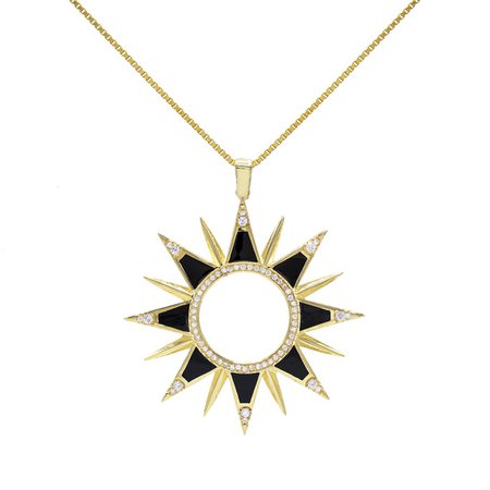 Large Enamel Sun Necklace – Adina's Jewels