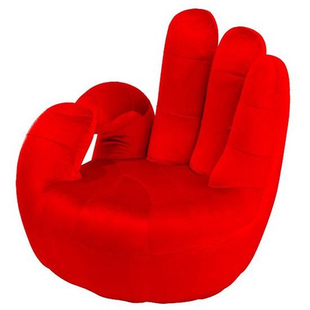 Fuji Funky Hand Shaped Novelty Chair In Deep Red Fabric